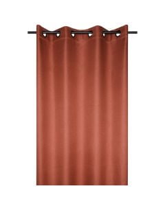 Copenhague full curtain with rings, polyester, brick brown, 140x260 cm