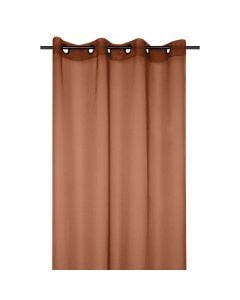 Monna thin curtain with rings, polyester, brick brown, 135x260 cm