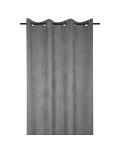Grammont full curtain with rings, polyester, gray, 140x260 cm