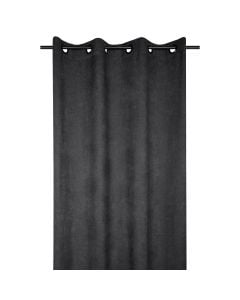 Paloma thin curtain with rings, polyester, black, 140x260 cm