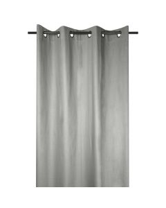 Oxford full curtain with rings, cotton, gray, 140x260 cm