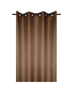 Copenhague full curtain with rings, polyester, brown, 140x260 cm