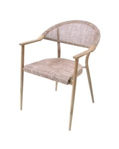 Peacock armchair, aluminum/textile structure, beige, 58x64xH89 cm