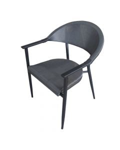 Peacock armchair, aluminum/textile structure, black, 58x64xH89 cm