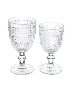 Set of glasses with throne (PK 12), glass, transparent, 30-32 cl