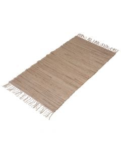 Fringe rug, cotton, brown, 70x140 cm