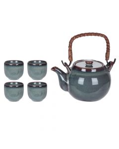 Set servirje çaji (PK 5), qeramikë, gri, 1 Lt / 90 ml