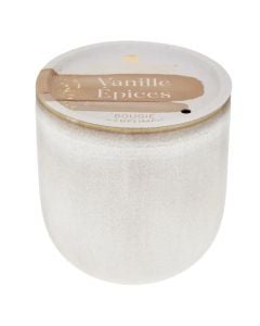 Qiri aromatik Vanille, parafinë/qelq, e bardhë, Dia8xH9.3 cm