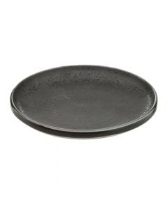 Dessert plate, ceramic, black, Dia.17.7 cm