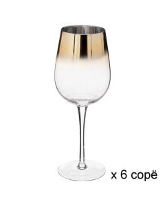 Arya wine glass with throne (PK 6), glass, gold, 38 cl