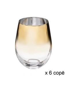 Arya water glass (PK 6), glass, gold, 54 cl