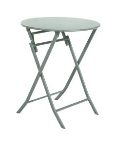 Round folding table, metal, green, Dia60xH71 cm