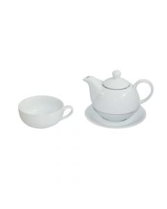 Tea pot, Size: D.15 cm, Color: White, Material: Ceramic