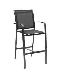 Bar stool Essentia, aluminum+textilen, gray, 56x65xH115 cm
