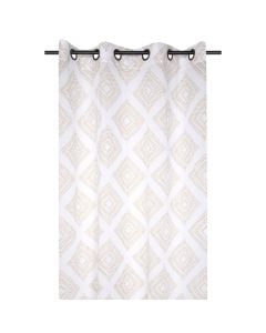 Veil curtain with rings Adam, cotton, white / mustard140x260 cm