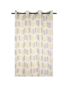 Veil curtain with rings Jeff, polyester, white / mustard140x260 cm