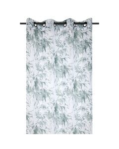 Veil curtain with rings Kikko, polyester, white / green140x260 cm