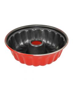 Cake cooking form, Size: D.27xH8 cm, Color: Black/Red, Material: Metallic