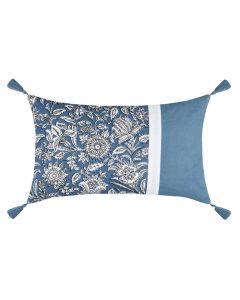 Jastëk dekorativ Julianne, pambuk, blu / e bardhë, 30x50 cm