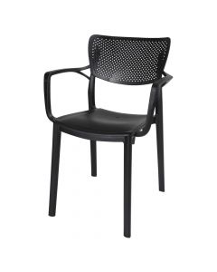 Karrige me krahë Nehir, PP, e zezë, 45.4x53xH84 cm
