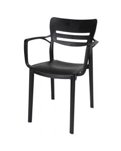 Karrige me krahë Pinar, PP, e zezë, 54.5x53xH84 cm