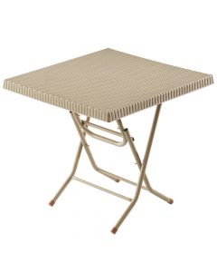 Palmiye folding table, PP/metallic, cappuccino, 80x80xH73 cm
