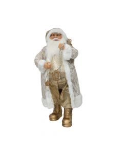 Decorative Santa, white, polyester, 30 cm