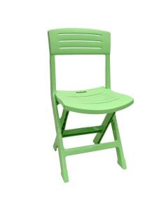 Folding chair Onore, plastic, green, 44x41x78 cm