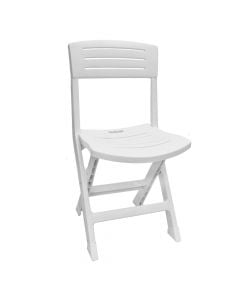 Folding chair Onore, plastic, white, 44x41x78 cm
