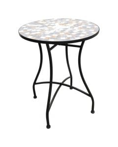 Mosaic circular table, metal / ceramic, different colors, Dia.60xH70 cm