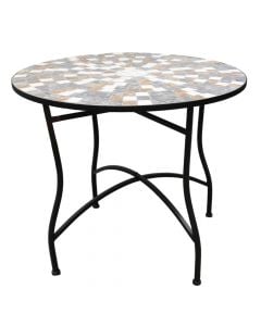 Mosaic circular table, metal / ceramic, different colors, Dia.90x73 cm