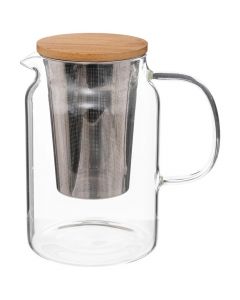 Teacup with filter, glass/metal, transparent, 90 cl