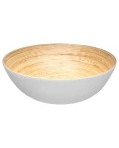 Salad bowl, bamboo, White, Dia.30xH10 cm
