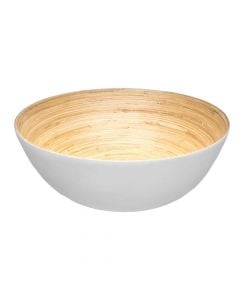 Salad bowl, bamboo, White, Dia.25xH8.5 cm