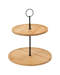 Stendë ëmbëlsirash, bambu, kafe, Dia.25xH30 cm