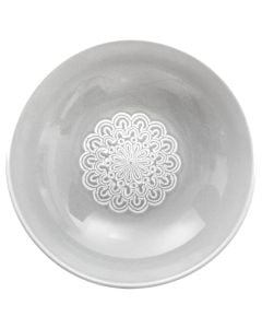 Hacienda Soup Plate, pottery, gray with designs, Dia.20 cm