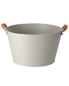 Service bucket, metal, beige, Dia.389xH22 cm