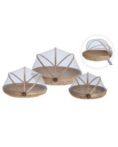 Food cover, bamboo, brown, 38 cm