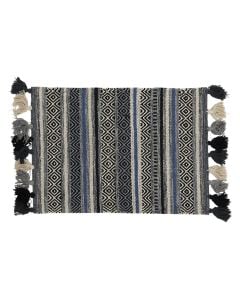 Rrugicë me thek, 100% pambuk, blu, 50x80 cm