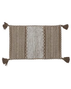 Rug, 60% cotton/40% viscose, beige/natural brown, 50x80 cm