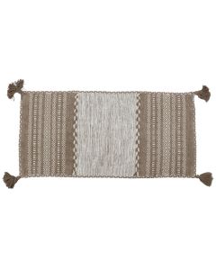 Rug, 60% cotton/40% viscose, beige/natural brown, 55x120 cm