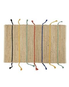 Rrugicë, 90% jute/10% pambuk, bezhë me vija, 55x90 cm