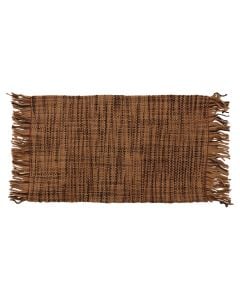 Rug with fringe, microfiber, brown, 50x80 cm