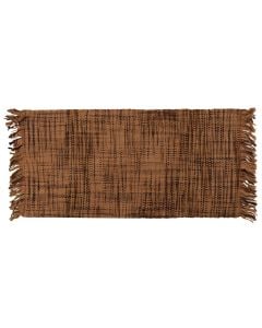 Rug with fringe, microfiber, brown, 55x120 cm