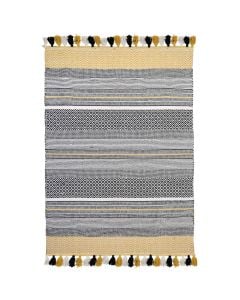 Rug, 100% cotton, mustard, 120x170 cm