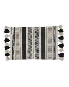 Rrugicë, 100% pambuk, e bardhë/e zezë, 50x80 cm