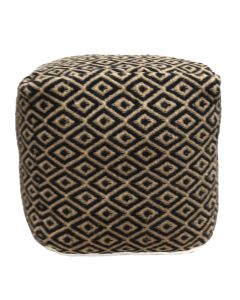 Pupë, 60% jute/40% pambuk, e zezë, 45x45xH40