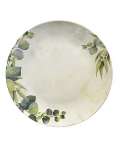 Service plate Ege, ceramic, white with flowers, Dia.25 cm
