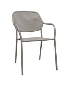 Porto arm metal chair, metal, cappuccino, 55x64xH82 cm