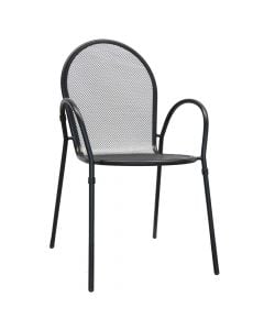Metal chair with wings, metal, black, 54x61xH89 cm